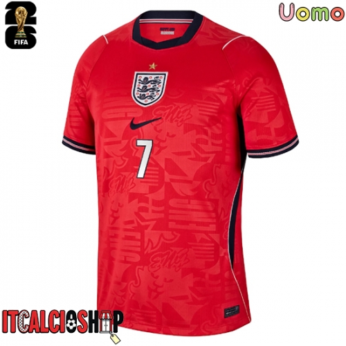 Inghilterra Bukayo Saka #7 Seconda Maglia Mondiali 2026 Manica Corta